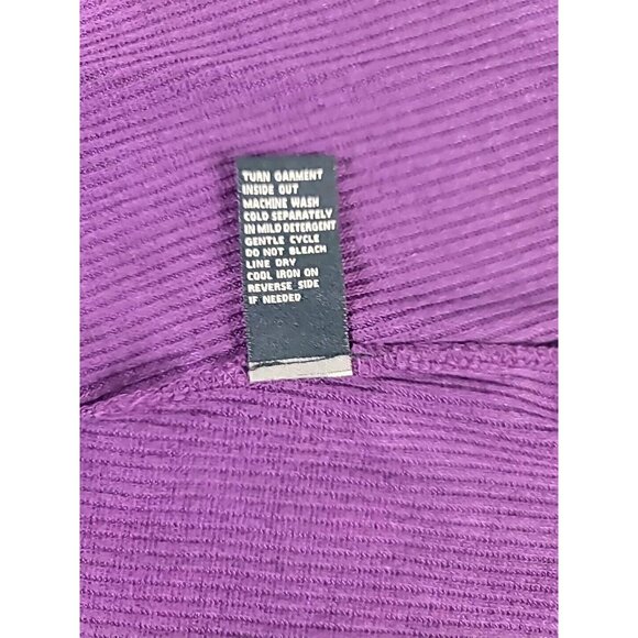 DG2 Diane Gilman Sweater Sz M Purple Turtleneck High Waist Faux Wrap Soft Knit - Picture 11 of 13